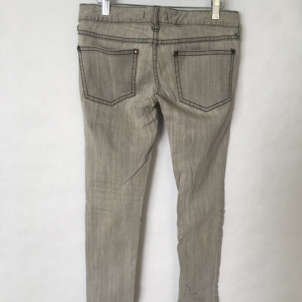 Free People Skinny Grey w Black Stitching B-04 - Picture 2 of 4